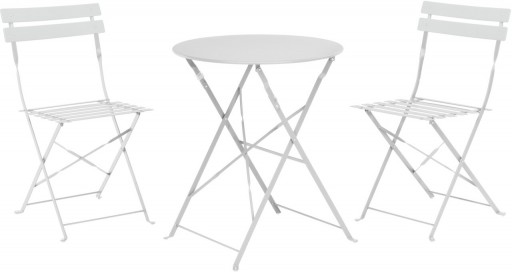 Set mobilier de gradina Bistro, 3 piese, metal, gri