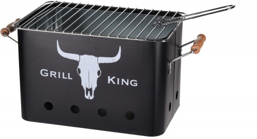 Gratar dreptunghiular Grill King, 32x20x20 cm, zinc, negru