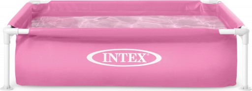 Piscina cu cadru metalic pentru copii Mini Frame, Intex, 342 litri, 122x122x30 cm, roz
