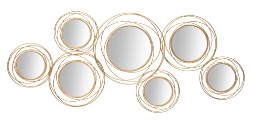 Decoratiune de perete Mirrors Gold, Mauro Ferretti, 124.5x53.5 cm, fier, auriu