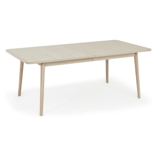 Masă de dining în culoare naturală extensibilă cu blat cu aspect de lemn de stejar 100x200 cm Nyborg – Furnhouse