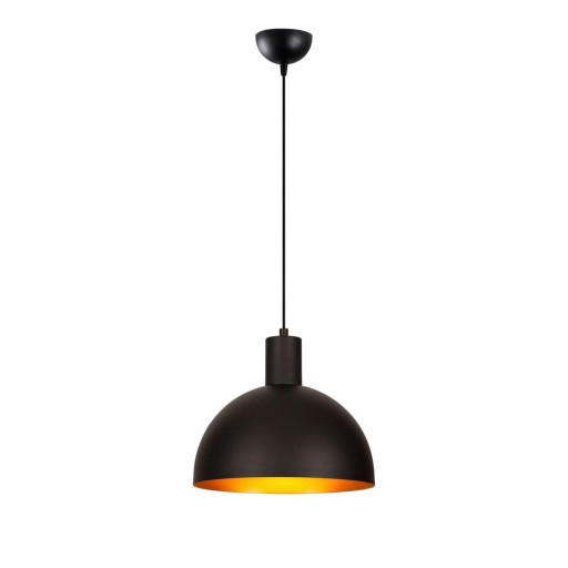 Lustră neagră/aurie cu abajur din metal ø 30 cm Sivani – Opviq lights