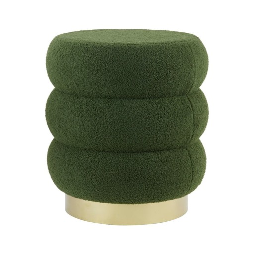 Taburet verde cu tapițerie din stofă bouclé Kimi – Light & Living