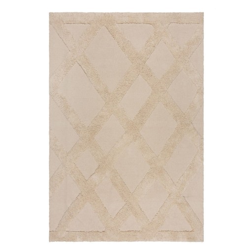 Covor bej din bumbac 80x150 cm Tessa Diamond – Flair Rugs
