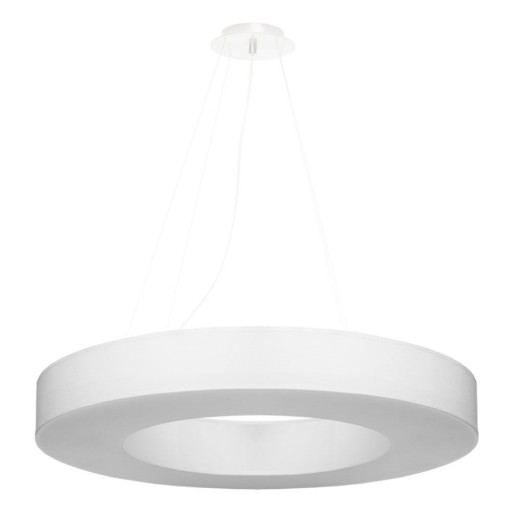Lustră albă cu abajur textil ø 70 cm Galata Slim – Nice Lamps