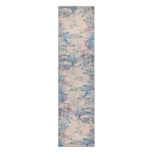 Covor tip traversă albastru/mov lavabil din amestec de fibre reciclate 60x230 cm Reid – Flair Rugs