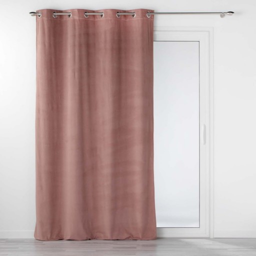 Draperie roz din catifea 140x260 cm Velouriane – douceur d'intérieur