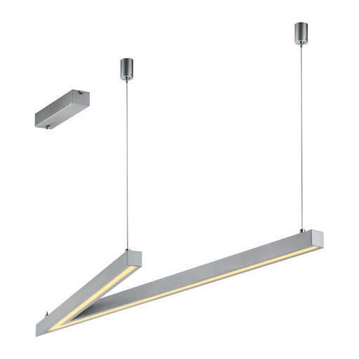 Lustră gri LED cu control vocal/cu control prin aplicații mobile cu abajur din metal Cicanto – CINQUE