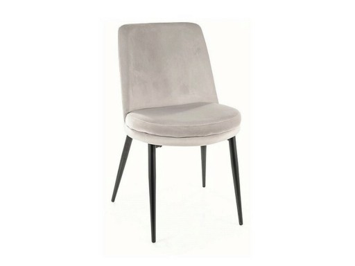 Scaun Kayla Velvet, Signal, 48x46x84 cm, catifea/otel, gri deschis/negru