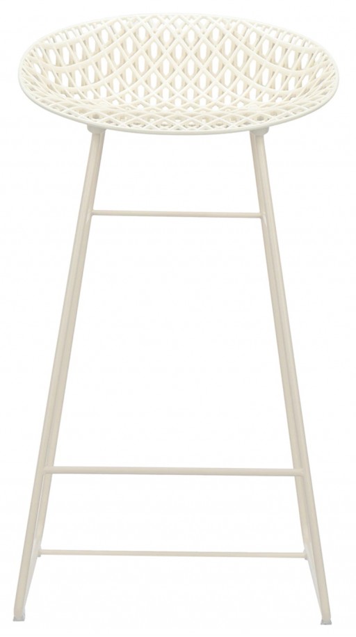 Scaun inalt Kartell Smatrik Outdoor design Tokujin Yoshioka alb mat