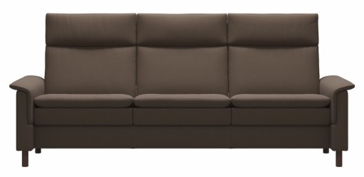 Canapea cu 3 locuri Stressless Aurora L cu spatar inalt cadru Walnut tapiterie piele Batik Mole