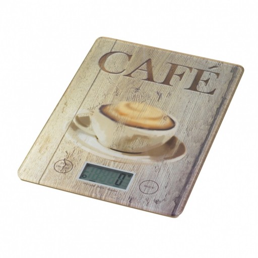 Cantar digital de bucatarie Cafe Wenko, 14 x 19.5 x 1.2 cm, sticla termorezistenta, bej