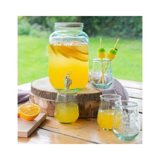 Set dispenser pentru bauturi Beverage, Decoris, 18x25 cm, sticla