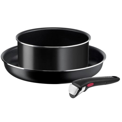 Set 3 piese pentru gatit, Tefal, Ingenio Easy Cook &amp; Clean Beginner, aluminiu