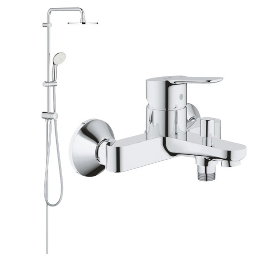 Coloana dus Grohe New Tempesta 210,crom,montare pe perete + baterie cada BauEdge (26381001, 23334000)