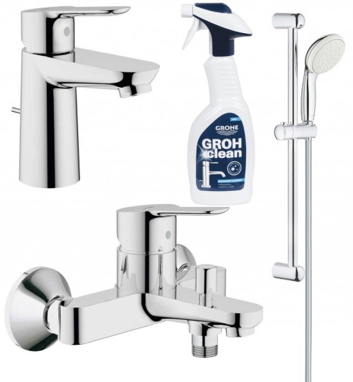 Pachet complet baterii baie Grohe Bau Edge marimea S(GRO11292701), plus solutie de curatat baterii(48166000)