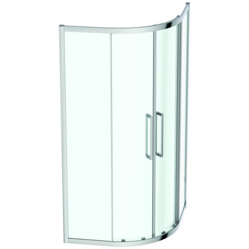 Cabina de dus semirotunda Ideal Standard I.life 100x100cm sticla transparenta 8mm tratata anticalcar IdealClean profil crom lucios