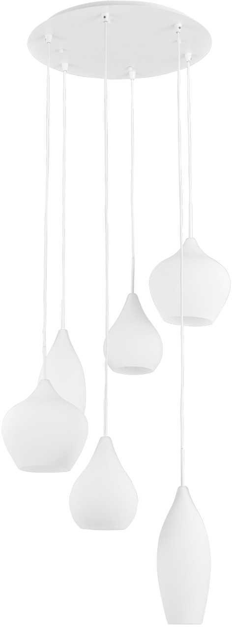 Suspensie Ideal Lux Soft SP6 max 6x40W E14 d60cm h135cm alb