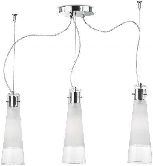 Suspensie Ideal Lux Kuky SP3 max 3x60W E27 67cm transparent