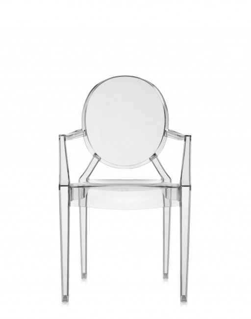 Set 2 scaune Kartell Louis Ghost design Philippe Starck fumuriu transparent