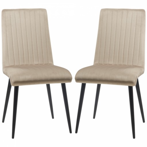 HOMCOM Set 2 Scaune de Bucătărie pentru Masa de Dining, Catifea Maro Deschis, Design Modern și Confortabil | Aosom Romania