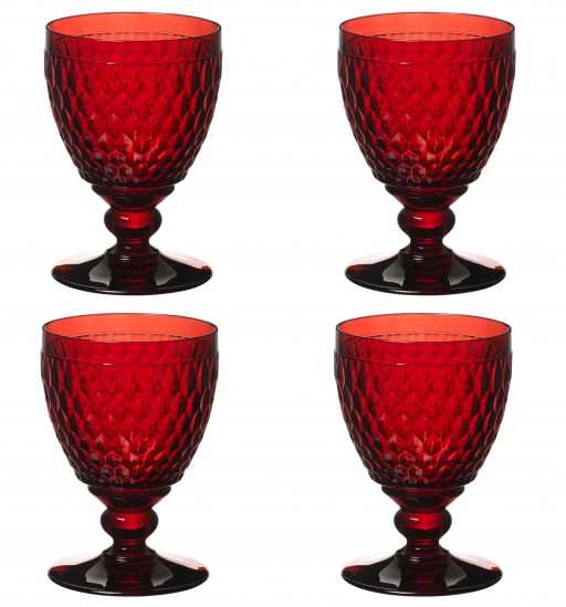 Set 4 pahare apa Villeroy & Boch Boston Goblet rosu 144mm 0 40 litri