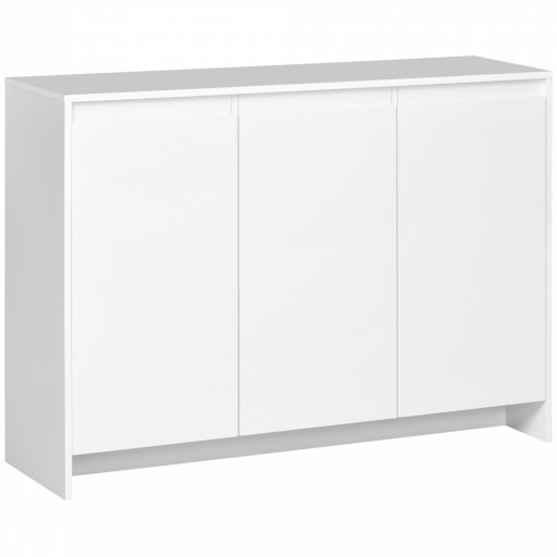 HOMCOM Bufet Modern cu 12 Rafturi, PAL, pentru Bucătărie, Sufragerie, Hol, 120x35x85 cm, Alb, Spațiu Amplu de Depozitare | Aosom Romania