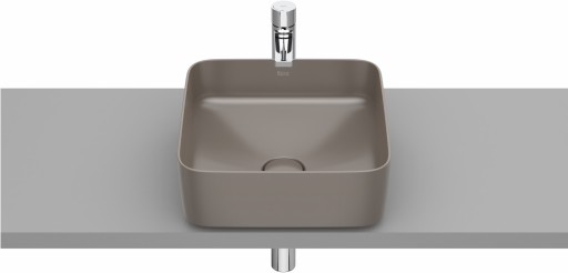 Lavoar tip bol Roca Inspira Square 370x370mm fara orificiu baterie fara preaplin montare pe blat cafea