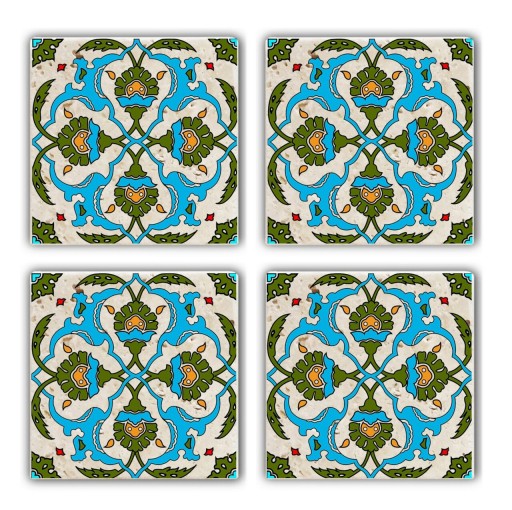 Set suporturi de pahare, Taylor, 366TYR1110, Piatra, 10 x 10 x 1 cm, 4 piese, Multicolor