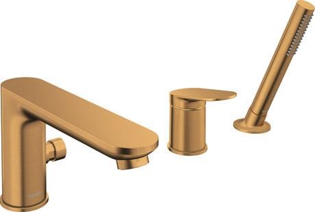 Baterie cada Duravit Wave din 3 elemente montaj pe cada bronz periat