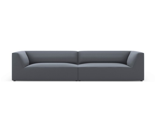 Canapea 4 locuri, Ruby, Micadoni Home, BL, 302x93x69 cm, piele ecologica, albastru inchis