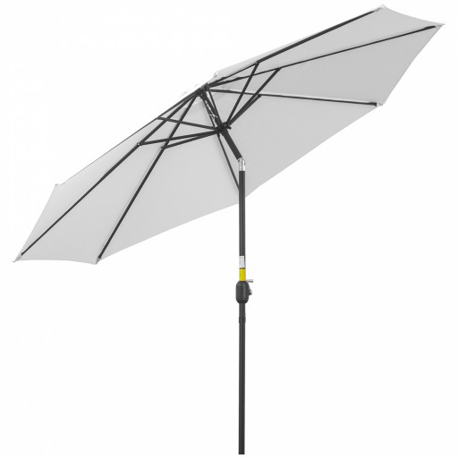 Outsunny Umbrelă de Soare pentru Grădină cu Manivelă Ajustabilă, Structură Metalică și Pânză din Poliester, Φ300cm, Alb | Aosom Romania