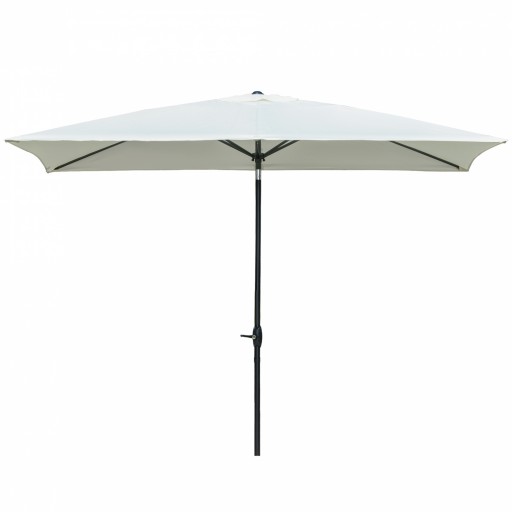 Outsunny Umbrelă Dreptunghiulară pentru Grădină, Protecție UV 50+, Deschidere cu Manivelă, Inclinare Ajustabilă, 200x300cm, Bej | Aosom Romania