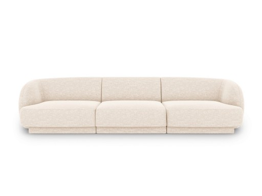 Canapea 3 locuri, Miley, Micadoni Home, BL, 259x85x74 cm, poliester chenille, bej deschis