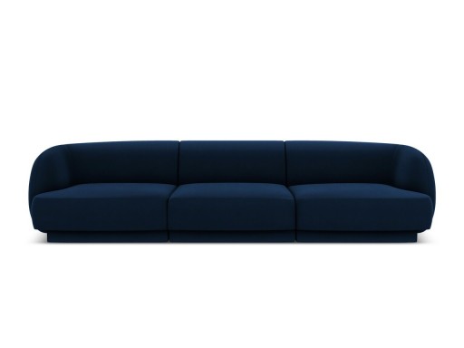 Canapea 3 locuri, Miley, Micadoni Home, BL, 259x85x74 cm, catifea, albastru regal