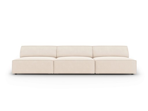 Canapea 3 locuri, Jodie, Micadoni Home, BL, 240x102x70 cm, catifea, bej deschis