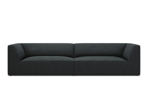 Canapea 4 locuri, Ruby, Micadoni Home, BL, 302x93x69 cm, velur, negru