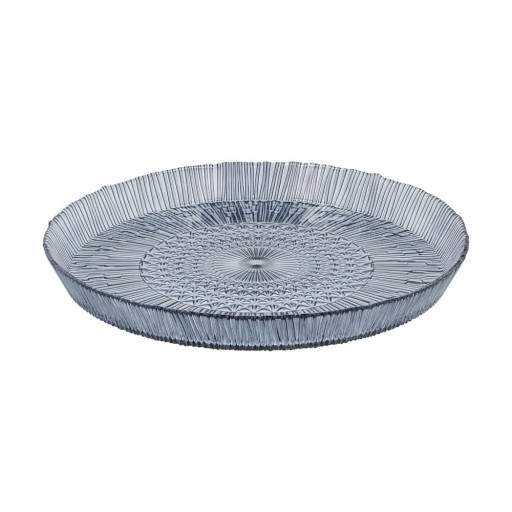 Platou albastru din sticlă ø 30 cm Kusintha – Bitz
