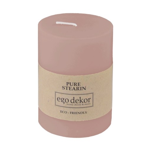 Lumânare Eco candles by Ego dekor Friendly, durată ardere 37 h, roz pudrat