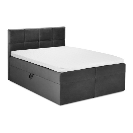 Pat boxspring 180x200 cm gri închis cu spațiu de depozitare Mimicry – Mazzini Beds