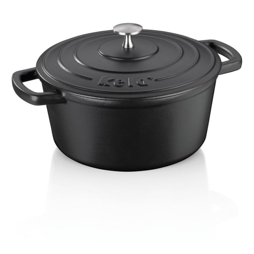 Oală din fontă cu capac Kela Calido, ø 24 cm, negru