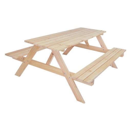 Set de dining pentru grădină natural din lemn pentru 4 persoane Piknic – Rojaplast