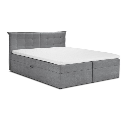 Pat boxspring 160x200 cm gri cu spațiu de depozitare Echaveria – Mazzini Beds