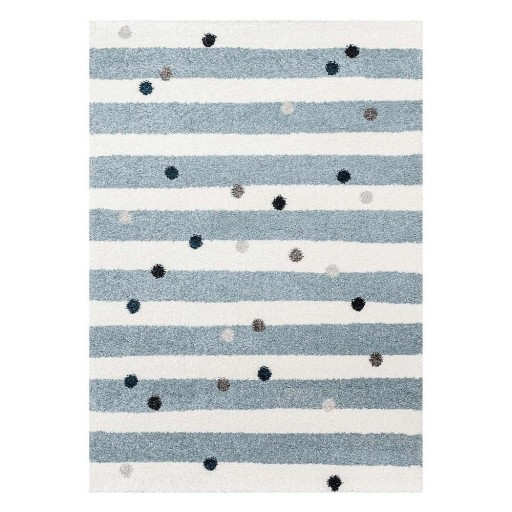 Covor pentru copii alb-albastru antialergic 230x160 cm Stripes nad Dots - Yellow Tipi