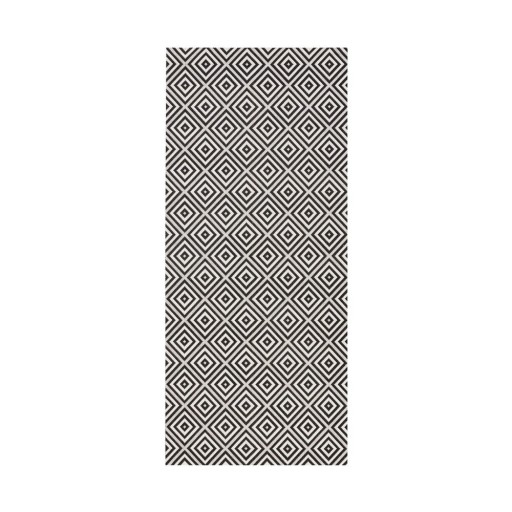 Traversă de exterior NORTHRUGS Karo, 80 x 150 cm, negru-alb