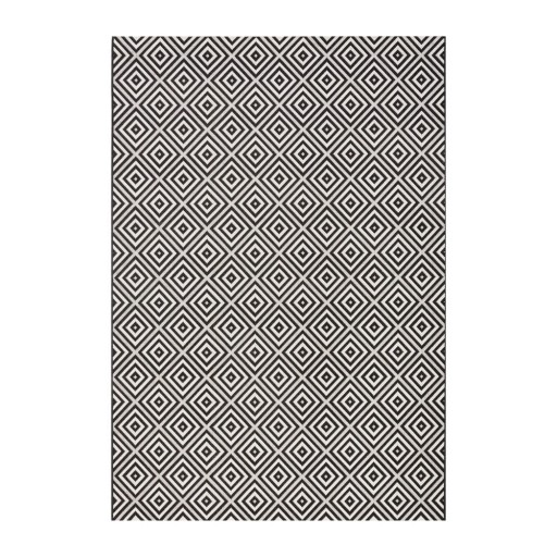 Covor de exterior NORTHRUGS Karo, 140 x 200 cm, negru-alb