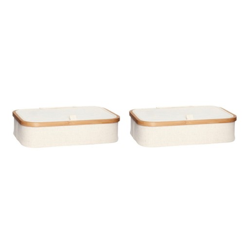 Set 2 organizatoare textile Hübsch Bamboo, bej