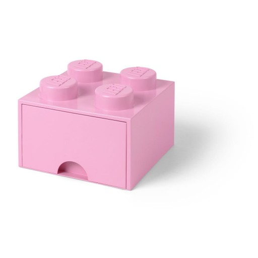 Cutie pătrată pentru depozitare LEGO®, roz deschis