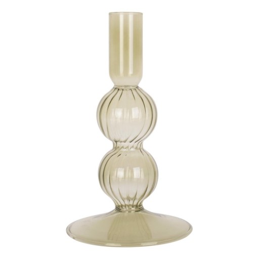 Sfeșnic din sticlă PT LIVING Swirl Bubbles, verde