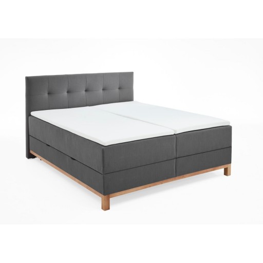 Pat boxspring gri cu spațiu de depozitare 160x200 cm Catania - Meise Möbel